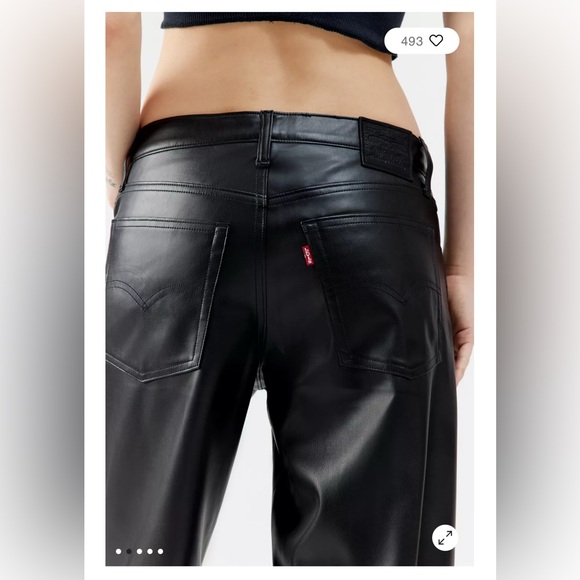 Urban Outfitters Levi’s® Faux Leather Baggy Dad Pant. NWOT. Black - Picture 4 of 6